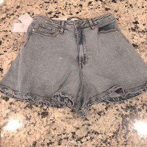 NWT WeWoreWhat High Rise Balloon Shorts denim blue jean shorts 26
